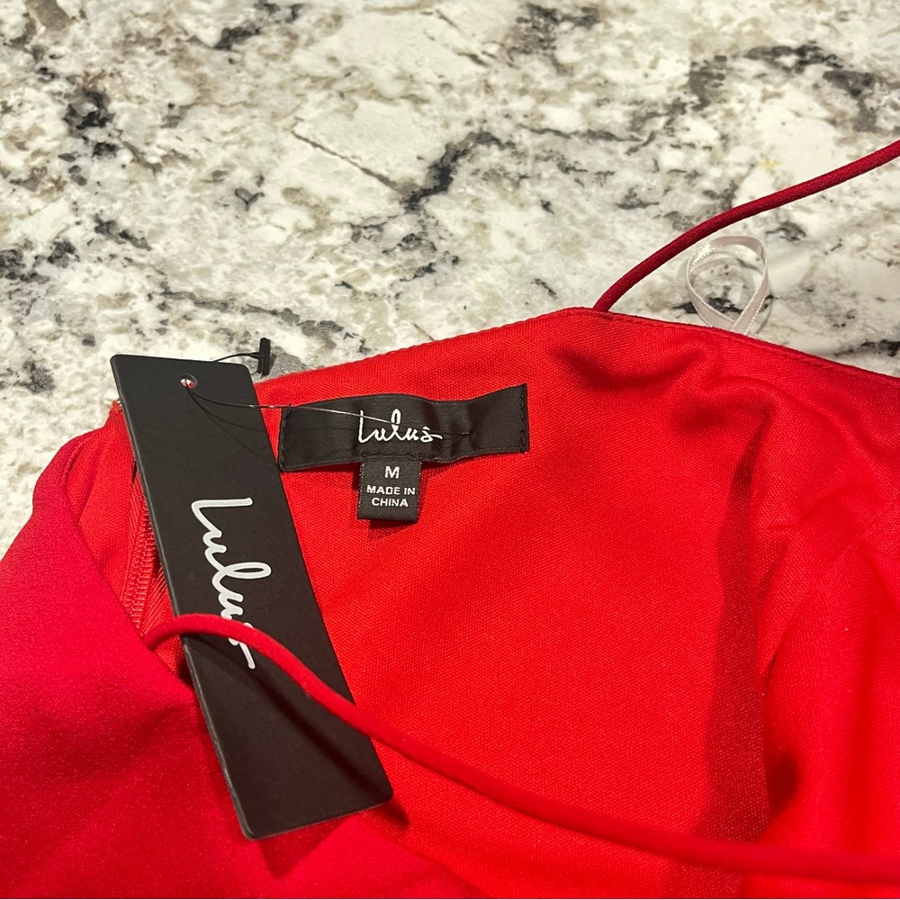 Lulu's Vibrant Red spaghetti Dress NWT - Picture 5 of 5